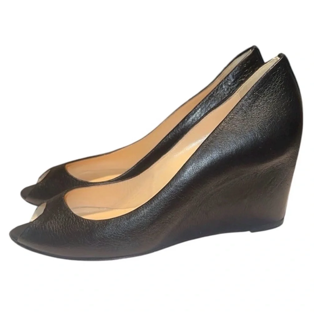Christian Louboutin Black Peep-Toe Platform Heels size 7